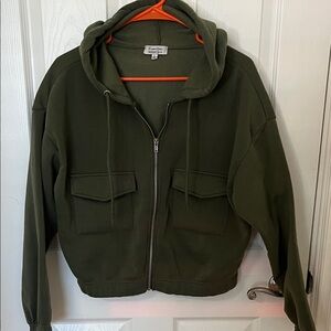 Olive Zip-Up Hoodie Jacket
